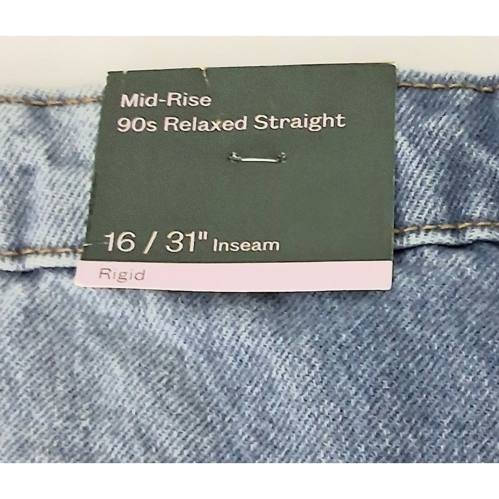 Wild Fable Jeans Women's Size 16 Blue 90's Relaxed Straight Leg Mid Rise NEW - Picture 8 of 16